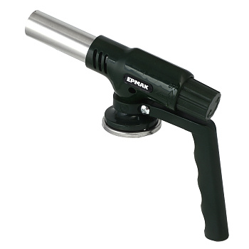 Горелка газ. с пьезорозжигом тм ЕРМАК, цанг. захват, шир. сопло, с рукоятью, 23х16х5,5см
