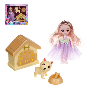 ИГРОЛЕНД Кукла шарнирная 15 см с аксессуарами, PP, ABS, PVC, 22х5,5х20 см, 4 дизайна
