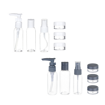 Набор для косметики дорожный 6 предметов (2 шт–50мл,1 шт–30мл, 3 шт–10гр) тм ЮНИLOOK, пластик, 2 цв.