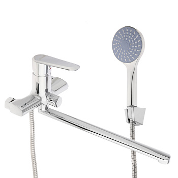 СоюзКран Смеситель для ванны с душем, прямой излив 35см, керам. картридж 35мм, хром, цинк, SK08-P136