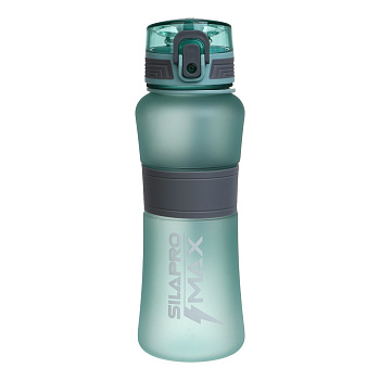 SILAPRO MAX Бутылка спортивная с замком, EGGSHELL BLUE-ULTIMATE GREY, 600мл, РС, силикон