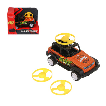 ИГРОЛЕНД Внедорожник инерционный с волчками, металл, 15х11,1х9 см, 4 дизайна