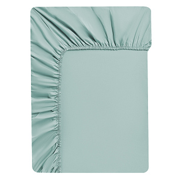 BY COLLECTION Простыня на резинке 140х200х25см, 100% хлопок, голубой