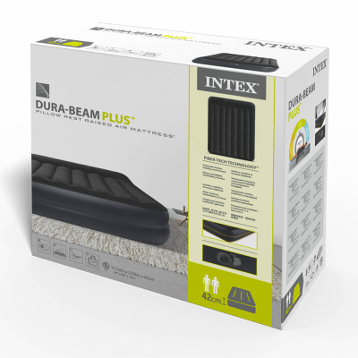 Матрас надувной тм Intex с подголовником, встр.насос 220В, 203х152х42см, до 272кг, 64124ND