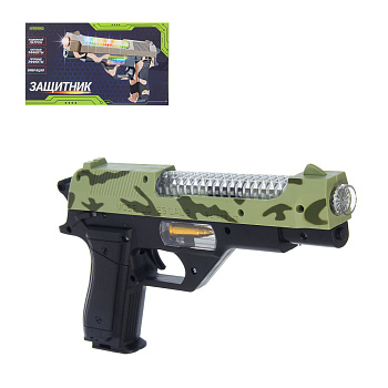 ИГРОЛЕНД Пистолет "Защитник", свет, звук, 3хАА, PP, 24,5x3,5х14,5 см, 3 дизайна
