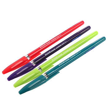 Ручка шариковая Erich Krause "Слендер Стик Риф" синяя, наконечник 0,7 мм, цветн.корпус, 63095