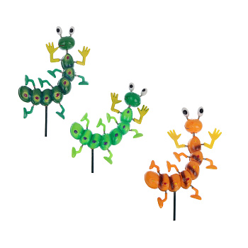 Фигурка на стержне "Гусеница" тм INBLOOM, 12х7х60см, пластик, металл