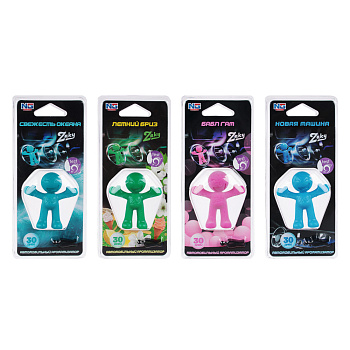 NEW GALAXY Ароматизатор гелевый Zaky,14 гр.,бабл гам, свежесть океана, новая машина, летний бриз