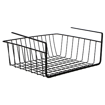 Корзина подвесная на полку тм VETTA, металл, 35х26х13,5см, цвет черный
