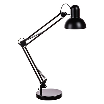 BY Светильник настольный Лунд Е27,60Вт,230В,85см, струбцина,подставка,каб.140см,металл,черный