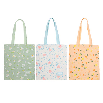 VETTA Сумка двухсторонняя с рисунком цветов и листьев, 34х40 см