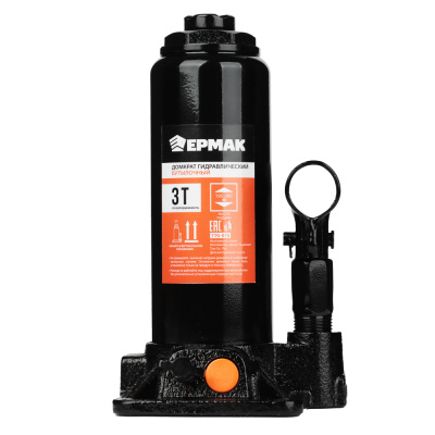ЕРМАК Домкрат гидравлический бутылочный 3 т, в кейсе, высота подъема 195-380мм
