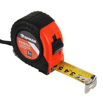ЕРМАК Рулетка "КЛАССИК", 5м х 25мм, одинарный зацеп, корпус PP+TPR
