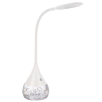 Светильник переносной настольный BY Глиттер,16LED,5Вт,300Лм,RGB,USB-C 5В,каб.1м, дим., пластик,белый