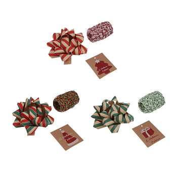 Набор тм СНОУ БУМ на подложке, бант 10 см, лента 10 м, шильд, бумага, 3 диз.