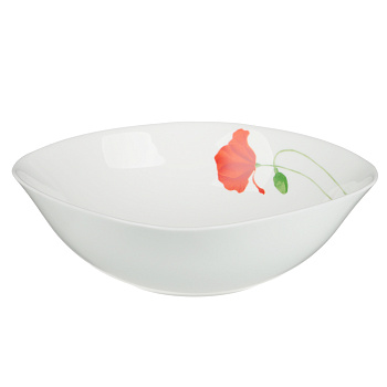 MILLIMI Маки Салатник, опаловое стекло, 770мл, 19х6см, квадратная форма