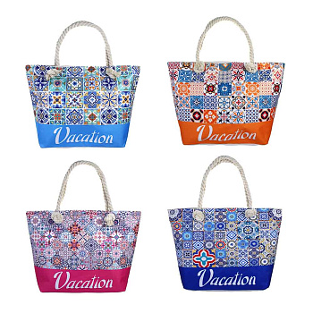 ЮL Майолика Сумка пляжная с ручками-канатами, полиэстер, 49Х33Х14см, 4 цвета, СЗВЛ25-02