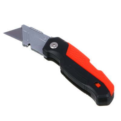 ЕРМАК Нож универсальный складной, пластик, с выдвижным лезвием 19мм трап + 4запас.лезвия, блистер