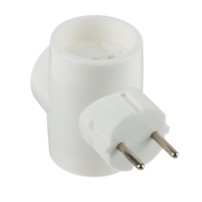 TOKER Разветвитель 3 гнезда, 6А, 3T, белый