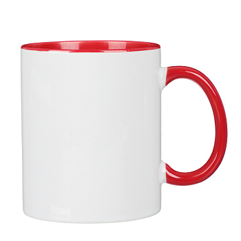 Кружка для сублимации 330мл, цвет красный, керамика