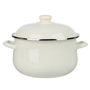 Кастрюля эмалированная VETTA Айвори, 24см, 5л, индукция