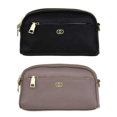 Сумка кроссбоди c 2-мя отделениями на длинном ремне тм ЮL,ПУ, 19х11,5х4,5см, 2 цвета, КЖС24-25