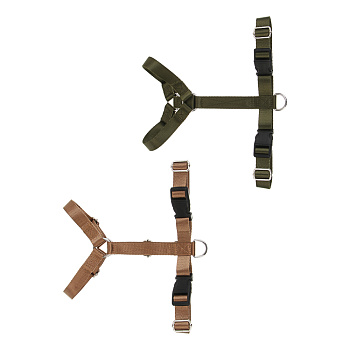 Шлейка для животных тм VETTA, нейлон, хаки/беж, обхват шеи 35-50см, обхват груди 45-55см, размер M