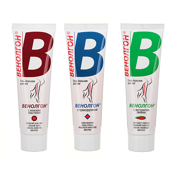 Гель-бальзам для ног Венолгон, 75 мл, 3 вида