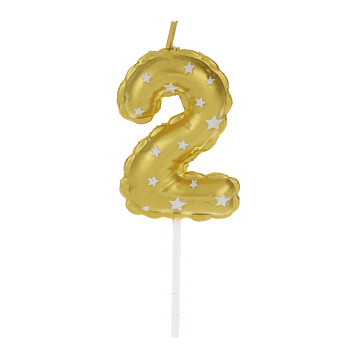Свеча для торта тм Fntastic 5,2 см, в форме цифр (2), парафин