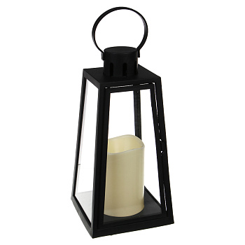 Светильник декоративный LED в виде фонаря тм СНОУ БУМ, 13x13x26см, PP, стекло, 3xAAA