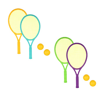 Набор для бадминтона для детей, тм BY SPORT, 2 ракетки, 2 мяча, в сетке, пластик, полиэстер