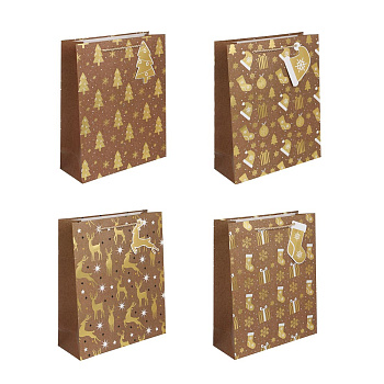 Пакет подарочный тм СНОУ БУМ 26x32x10см, бумага, 4 дизайна, арт.1