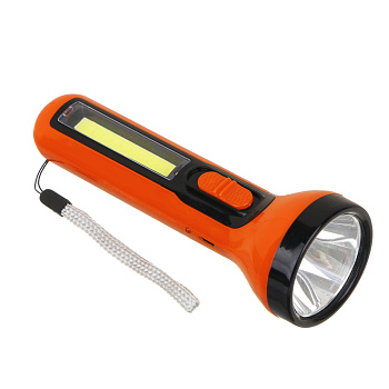 ЕРМАК Фонарь ручной, аккумуляторный, COB+LED, 2 режима, 1200мАч,зарядка USB, 50х145х50 мм