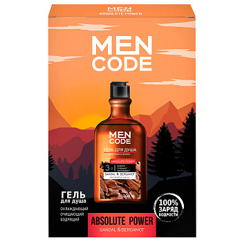 Гель для душа MEN CODE ABSOLUTE POWER с экстрактами сандала и бергамота в подарочной коробке, 300мл