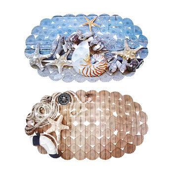 Коврик противоскользящий тм VETTA Парадиз, ПВХ, 66x38 см, 2 дизайна