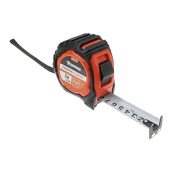 ЕРМАК Рулетка "СКИЛЛ", 5м х 25мм, 2х-сторонний зацеп + магнит, корпус ABS+TPR