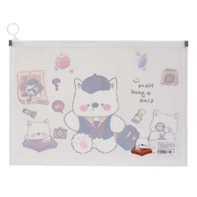 Папка на молнии А4 "Друзья товарищи", толщина 180мкм, ПП, 4 дизайна