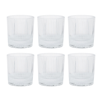 MILLIMI Набор стаканов 6 шт, 300 мл, стекло, рифленый