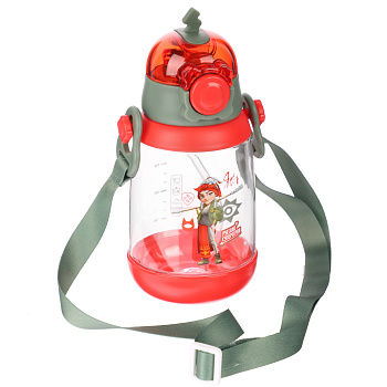 BY Русские Супергерои Бутылка детская с поильником, 8.5x19см,520мл,"Яга", PC, PP, силикон