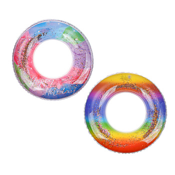 Круг надувной радужный с блестками, тм BY SPORT, 60см, ПВХ 0.18мм, 2 дизайна