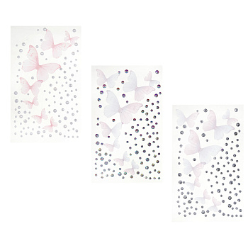 Наклейки и стразы для лица и тела тм ЮНИLOOK ,8х12 см, акрил, полиэстер, 3 дизайна,  ВЗ24-44
