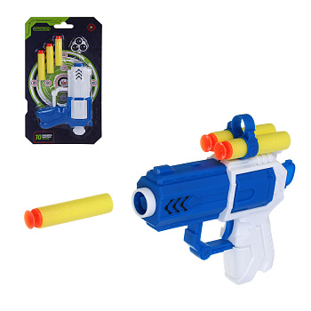 ИГРОЛЕНД Пистолет "Суперстрелок" с присосками 3 шт, PP, EVA, 15х4х26,4 см, 2 дизайна