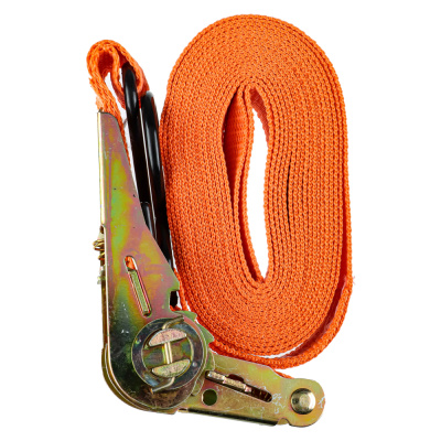 Стяжка груза 5 м, храповик 110мм, ширина ленты 25мм, 400/800кг, S-крюки, ЕРМАК