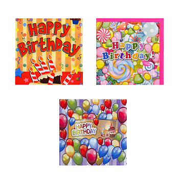 Салфетки бумажные праздничные тм Fntastic, 12 шт, 33х33см, 3 вида