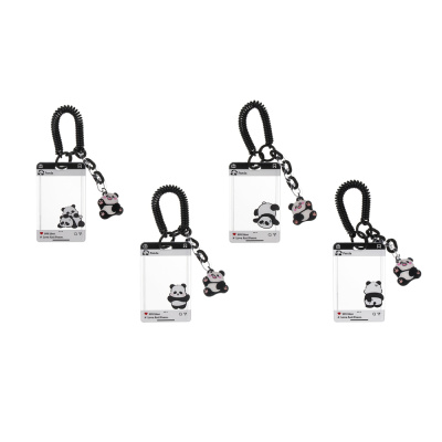 Чехол брелок для пропуска тм ЮL Pan-Da! на пружинке, пластик, металл, 10,5х6,5см, 4 дизайна