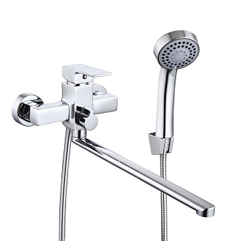 RAIN Смеситель для ванны Цитрин, прямой излив 30см, душ. набор, картридж 35мм, латунь, хром