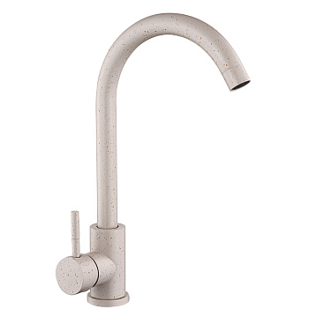 СоюзКран Смеситель для кухни, поворотный излив, керам. картридж 35мм, бежевый, нерж. сталь, SS01-R13