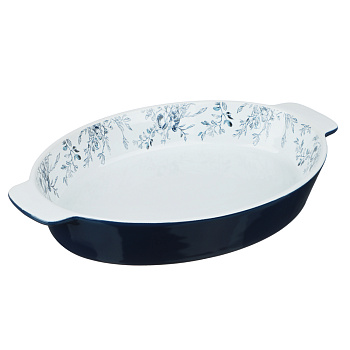 Форма для запекания и сервировки овальная 31х20,5х5см тм MILLIMI цветы, керамика