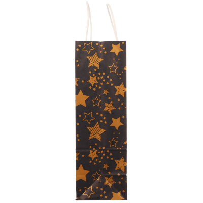 Пакет подарочный с кручеными ручками L 24x10,5x32 см, "Звездное сияние" внутри белый