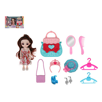 Кукла 15 см с акс. в коробке, PP, ABS, PVC, тм ИГРОЛЕНД